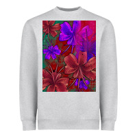 Heather Grey floral pattern Heavyweight Sweatshirt - JahusDesignShop