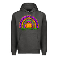 Charcoal Heather happy halloween rainbow Premium Hoodie - Jasminsmagicworld