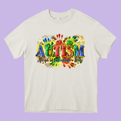 Autism Accept Understand Love Heavy Core Tee Designed By Cowgirlartshop
