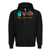 Black peace love thankful Zipper Hoodie - JahusDesignShop