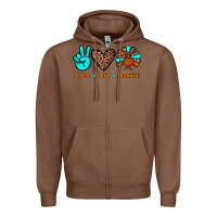 Chestnut peace love thankful Zipper Hoodie - JahusDesignShop