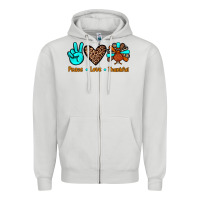 Dove Grey peace love thankful Zipper Hoodie - JahusDesignShop