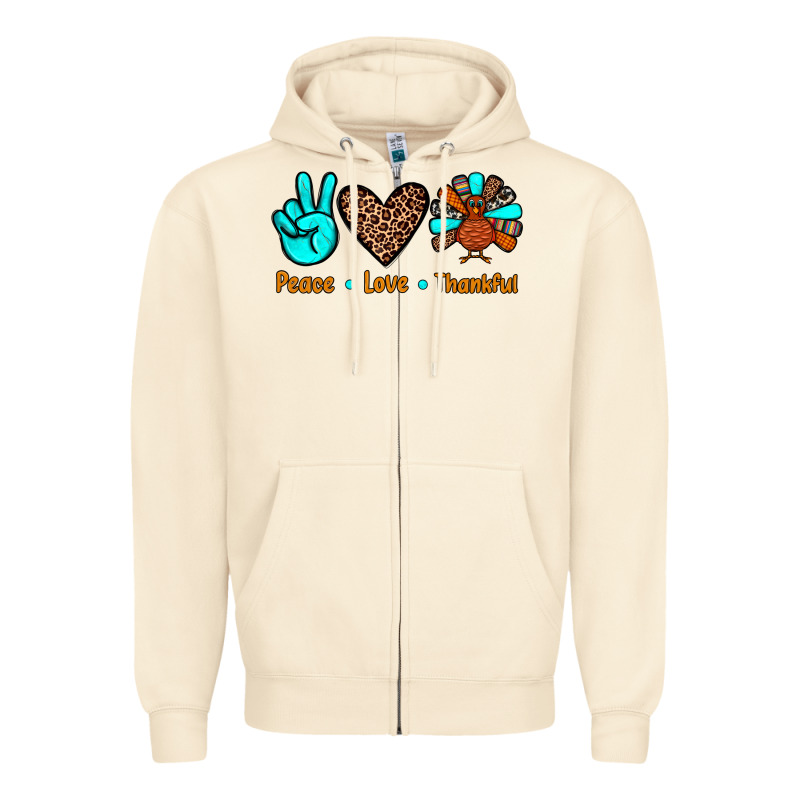 Peace Love Thankful Zipper Hoodie by JahusDesignShop | Teevron