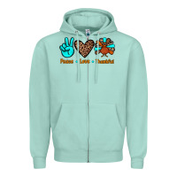 Seafoam peace love thankful Zipper Hoodie - JahusDesignShop