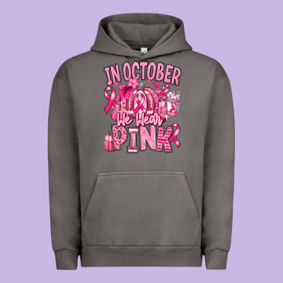 In October We Wear Pink American Football Urban Hoodie Designed By Ranaportraitstore