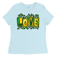 Baby Blue St. Patrick's Day love Ladies Tee - FaDigitalArtStudio