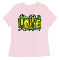 Bubblegum Pink St. Patrick's Day love Ladies Tee - FaDigitalArtStudio