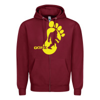 Burgundy bigfoot Zipper Hoodie - artisFamous