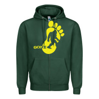 Sports Green bigfoot Zipper Hoodie - artisFamous
