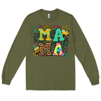 Army Green School bus driver mama Mother's day Long Sleeve Tee - LillyAllenDesigns