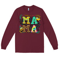 Burgundy School bus driver mama Mother's day Long Sleeve Tee - LillyAllenDesigns