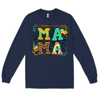 Navy School bus driver mama Mother's day Long Sleeve Tee - LillyAllenDesigns