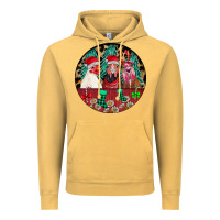 Vintage Mustard Chickens Vintage Hoodie - CowhideDigitalArt