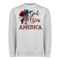 Heather Grey god bless america Heavyweight Sweatshirt - JahusDesignShop