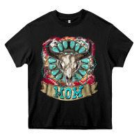Black Mom Bull Skull Mother's Day Heavy Core Tee - CowGirlArtShop