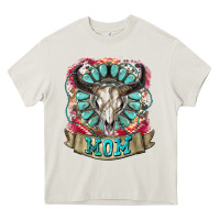 Cream Mom Bull Skull Mother's Day Heavy Core Tee - CowGirlArtShop