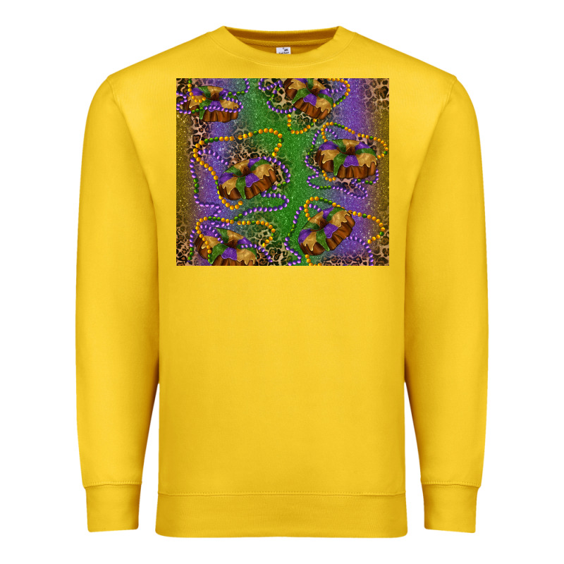 Mardi Gras King Cake Leopard Premium Sweatshirt by RanaPortraitStore | Teevron
