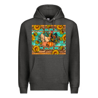 Charcoal Heather Fall coop animals pumpkin Premium Hoodie - Artiststas