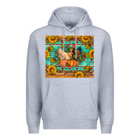 Heather Grey Fall coop animals pumpkin Premium Hoodie - Artiststas