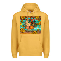 Mustard Fall coop animals pumpkin Premium Hoodie - Artiststas