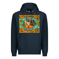 Navy Fall coop animals pumpkin Premium Hoodie - Artiststas