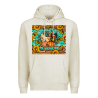 Oatmeal Heather Fall coop animals pumpkin Premium Hoodie - Artiststas