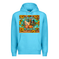 Ocean Blue Fall coop animals pumpkin Premium Hoodie - Artiststas