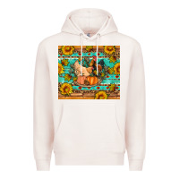 Pale Pink Fall coop animals pumpkin Premium Hoodie - Artiststas