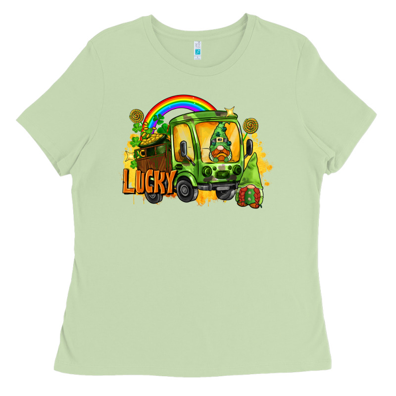 Lucky Gnomes Truck St. Patrick's Day Ladies Tee by FaDigitalArtStudio | Teevron