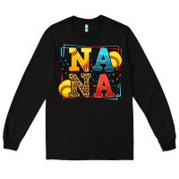 Black Softball nana leopard frame Long Sleeve Tee - LillyAllenDesigns