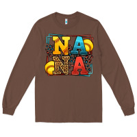 Chestnut Softball nana leopard frame Long Sleeve Tee - LillyAllenDesigns