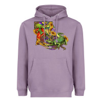 Lavender louisiana map with mardi gras crocodile Heavyweight Hoodie - RanaPortraitStore
