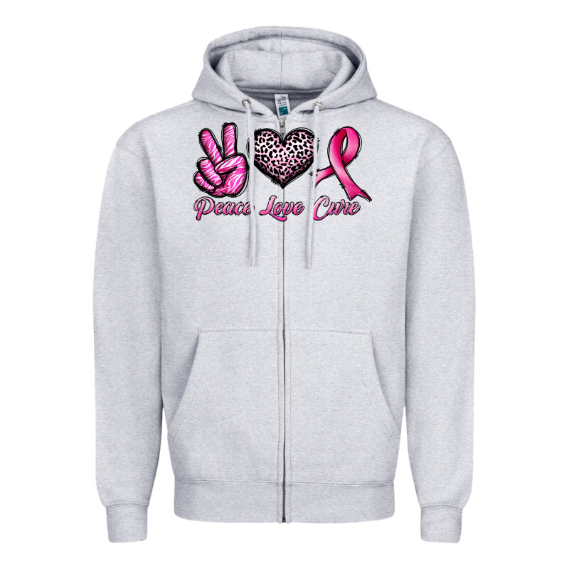 Peace Love Cure Zipper Hoodie by JahusDesignShop | Teevron