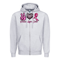 Heather Grey peace love cure Zipper Hoodie - JahusDesignShop