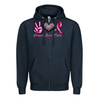 Navy peace love cure Zipper Hoodie - JahusDesignShop