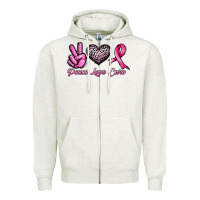 Oatmeal Heather peace love cure Zipper Hoodie - JahusDesignShop