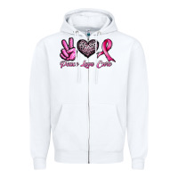White peace love cure Zipper Hoodie - JahusDesignShop