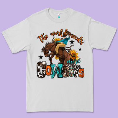 The World Needs More Cowboys Premium Tee Designed By Oliviacreatesart