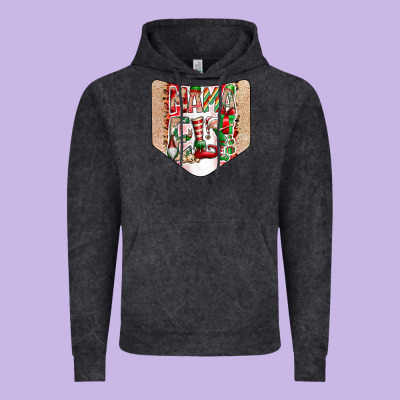 Christmas Pocket Vintage Hoodie Designed By Cowhidedigitalart