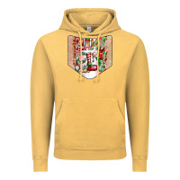 Vintage Mustard Christmas Pocket Vintage Hoodie - CowhideDigitalArt