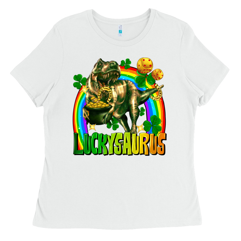 Luckysaurus St. Patricks Day Ladies Tee by FaDigitalArtStudio | Teevron