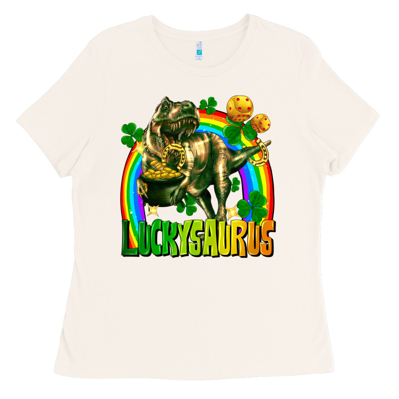Luckysaurus St. Patricks Day Ladies Tee by FaDigitalArtStudio | Teevron