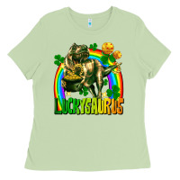 Matcha luckysaurus St. Patricks Day Ladies Tee - FaDigitalArtStudio