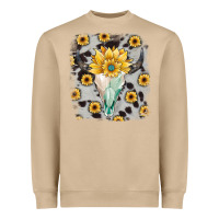 Mushroom cowhide sunflower gemstone bull skull Heavyweight Sweatshirt - JahusDesignShop