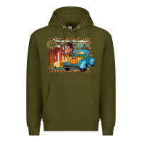 Army Green Farm Life Fall Barn And Truck Premium Hoodie - Artiststas