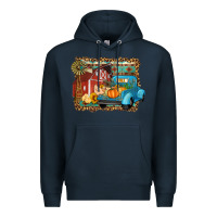 Navy Farm Life Fall Barn And Truck Premium Hoodie - Artiststas