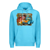 Ocean Blue Farm Life Fall Barn And Truck Premium Hoodie - Artiststas
