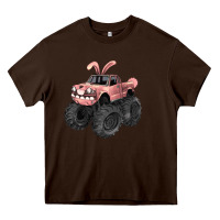 Chocolate Brown Easter monster truck Easter Day Heavy Core Tee - HowdyJamesFarm