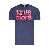Vintage Denim love more worry less Vintage Tee - FaDigitalArtStudio