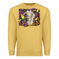 Antique Gold mardi gras goat fleur de lis Premium Sweatshirt - RanaPortraitStore